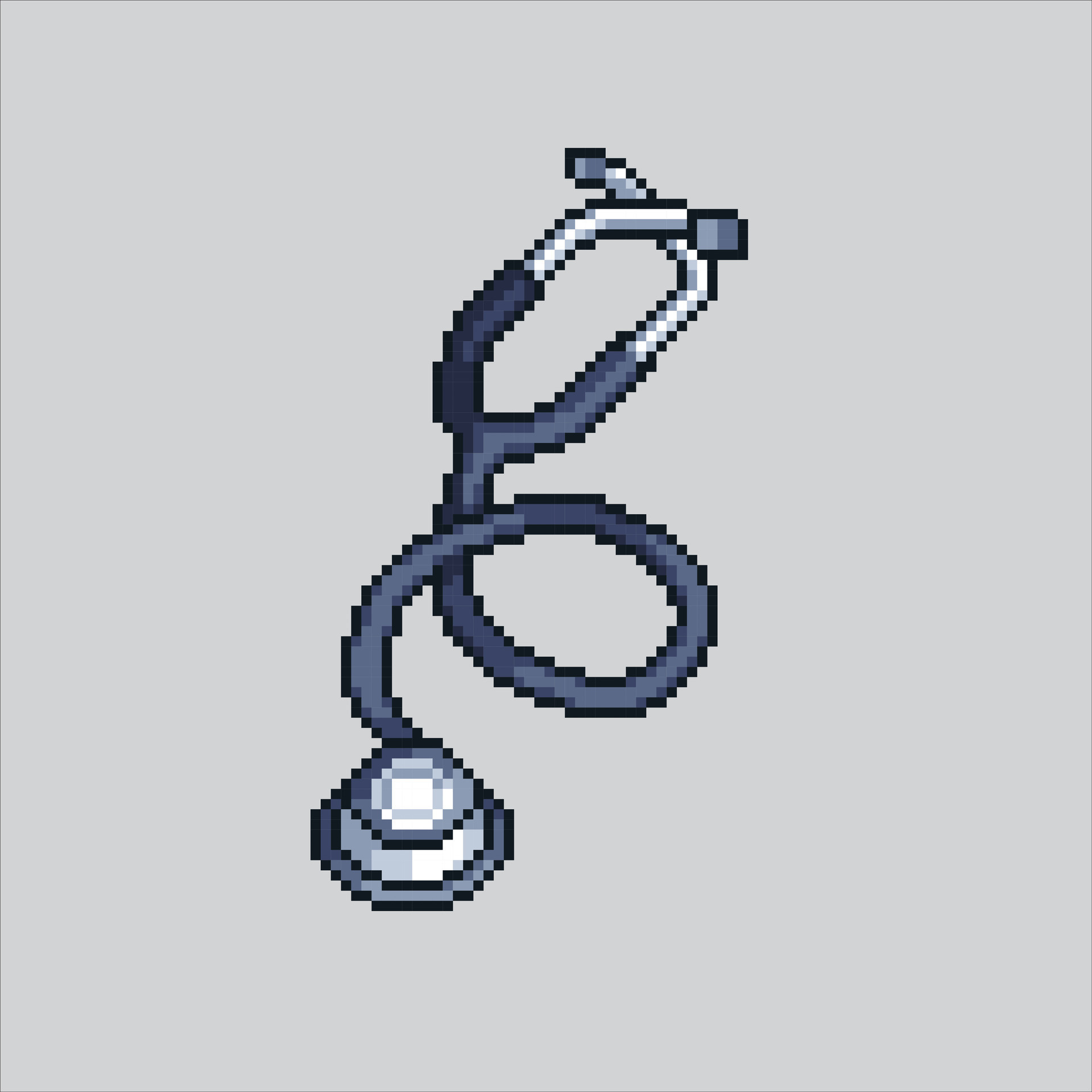 Pixel art illustration Medical Stethoscope. Pixelated Stethoscope