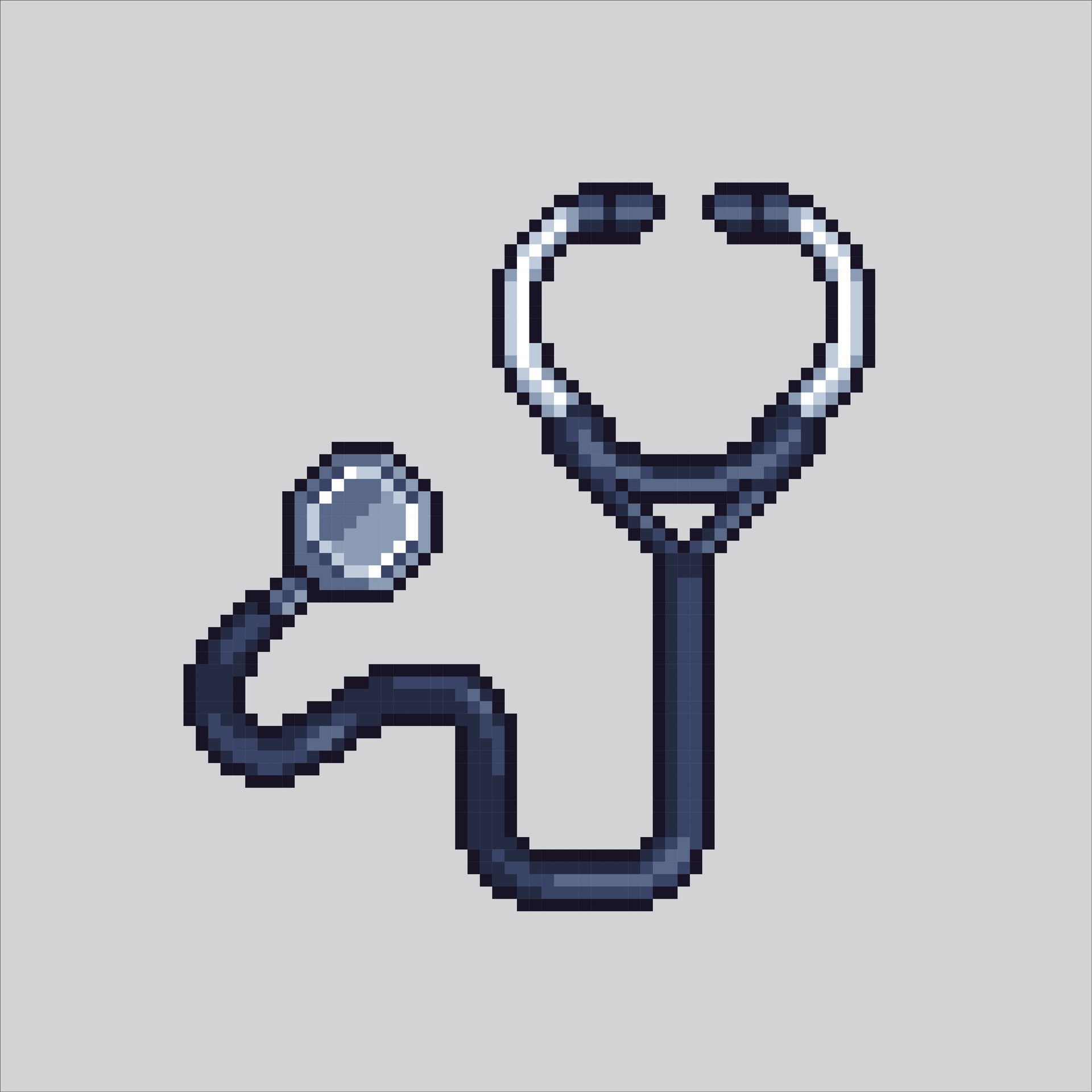 Pixel art illustration Medical Stethoscope. Pixelated Stethoscope