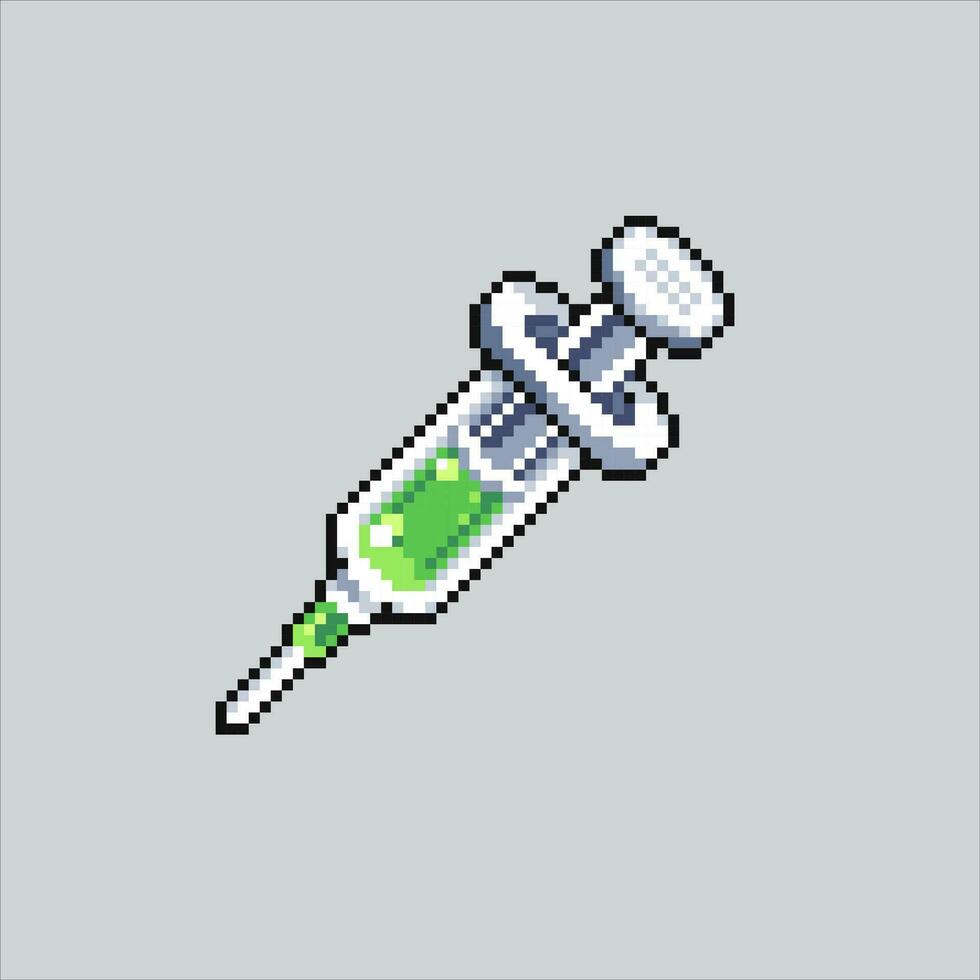Pixel art illustration Medical Injection. Pixelated Injection. Injection health safety pixelated for the pixel art game and icon for website and video game. old school retro. vector