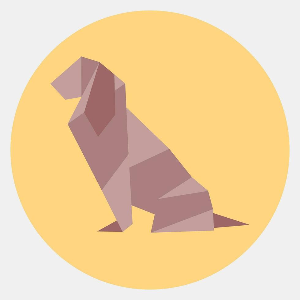 Icon dog origami. Chinese Zodiac elements. Icons in color mate style. Good for prints, posters, logo, advertisement, decoration,infographics, etc. vector