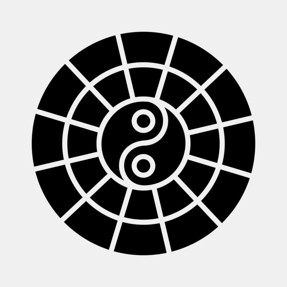 Icon yin yang symbol. Chinese Zodiac elements. Icons in glyph style. Good for prints, posters, logo, advertisement, decoration,infographics, etc. vector