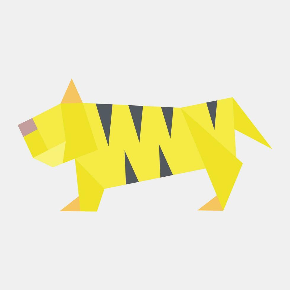 Icon tiger origami. Chinese Zodiac elements. Icons in flat style. Good for prints, posters, logo, advertisement, decoration,infographics, etc. vector