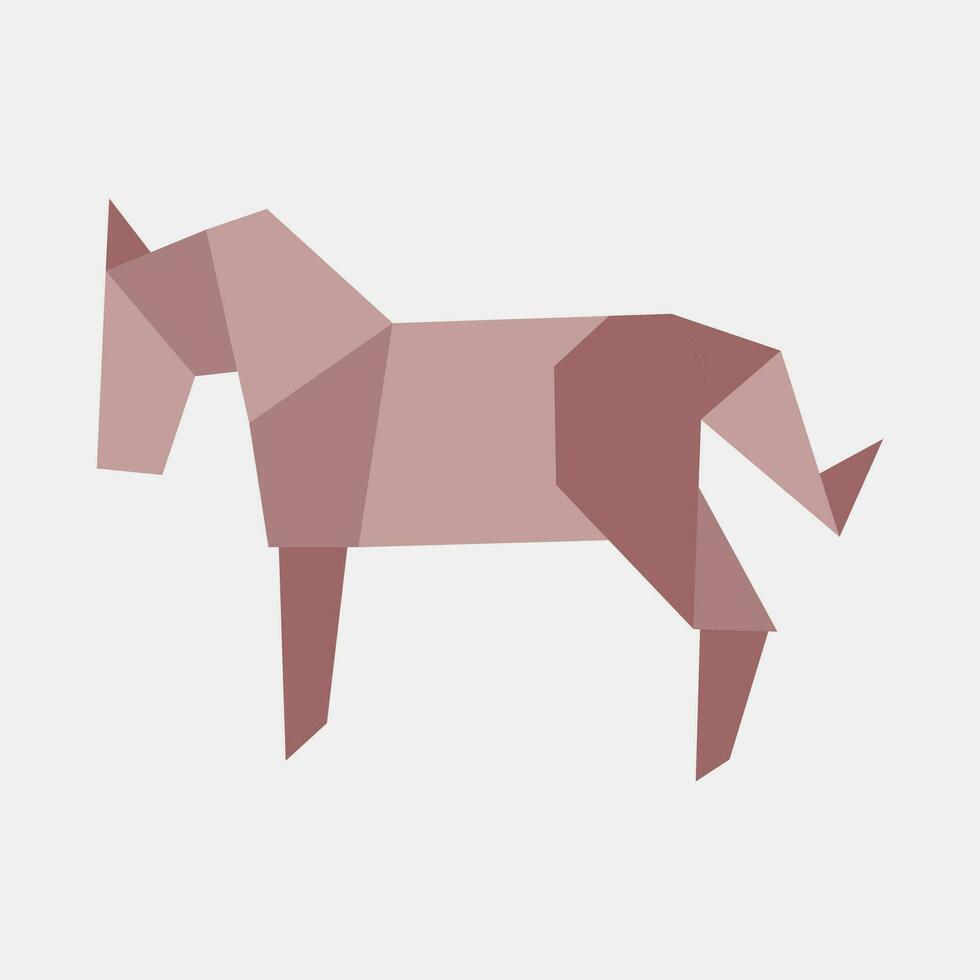 Icon horse origami. Chinese Zodiac elements. Icons in flat style. Good for prints, posters, logo, advertisement, decoration,infographics, etc. vector