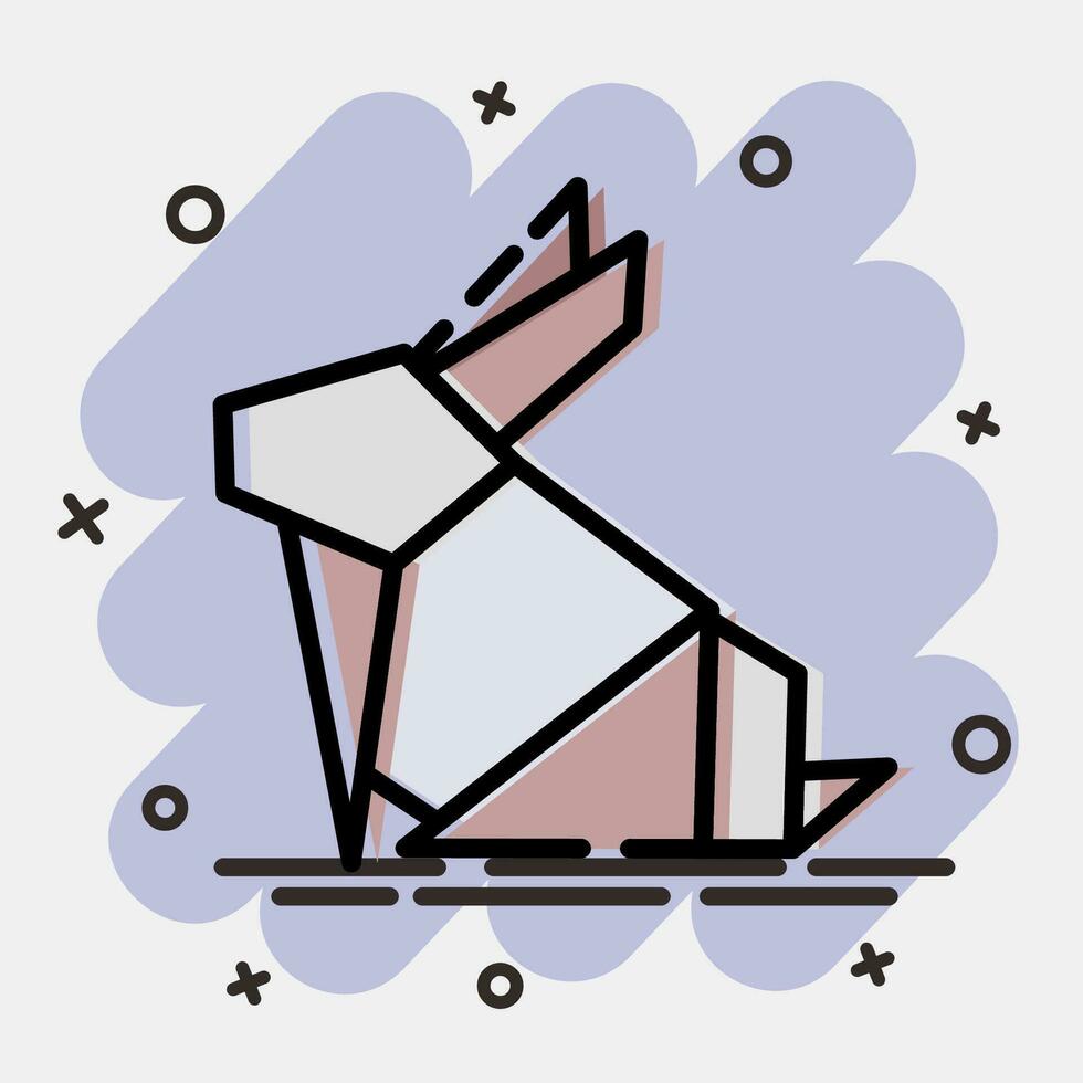 Icon bunny origami. Chinese Zodiac elements. Icons in comic style. Good for prints, posters, logo, advertisement, decoration,infographics, etc. vector