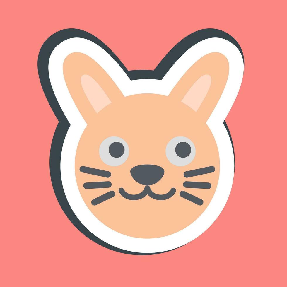 Sticker bunny face. Chinese Zodiac elements. Good for prints, posters, logo, advertisement, decoration,infographics, etc. vector