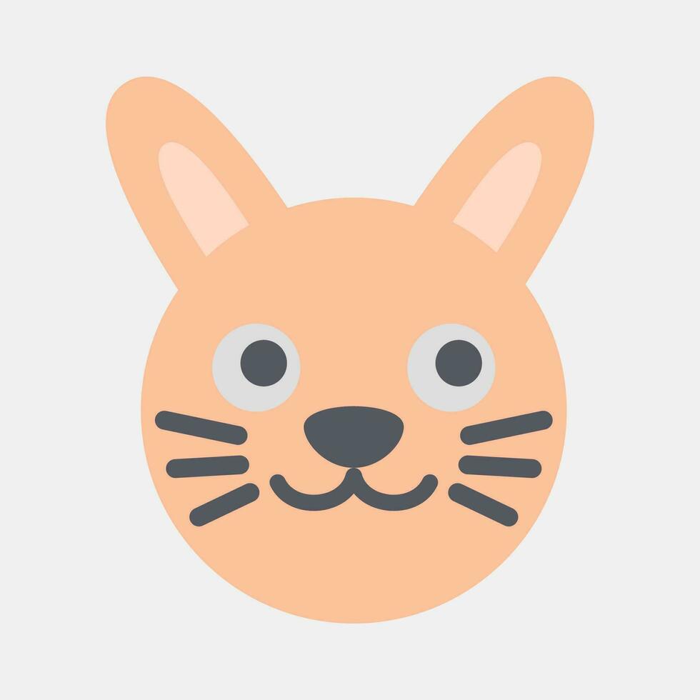 Icon bunny face. Chinese Zodiac elements. Icons in flat style. Good for prints, posters, logo, advertisement, decoration,infographics, etc. vector