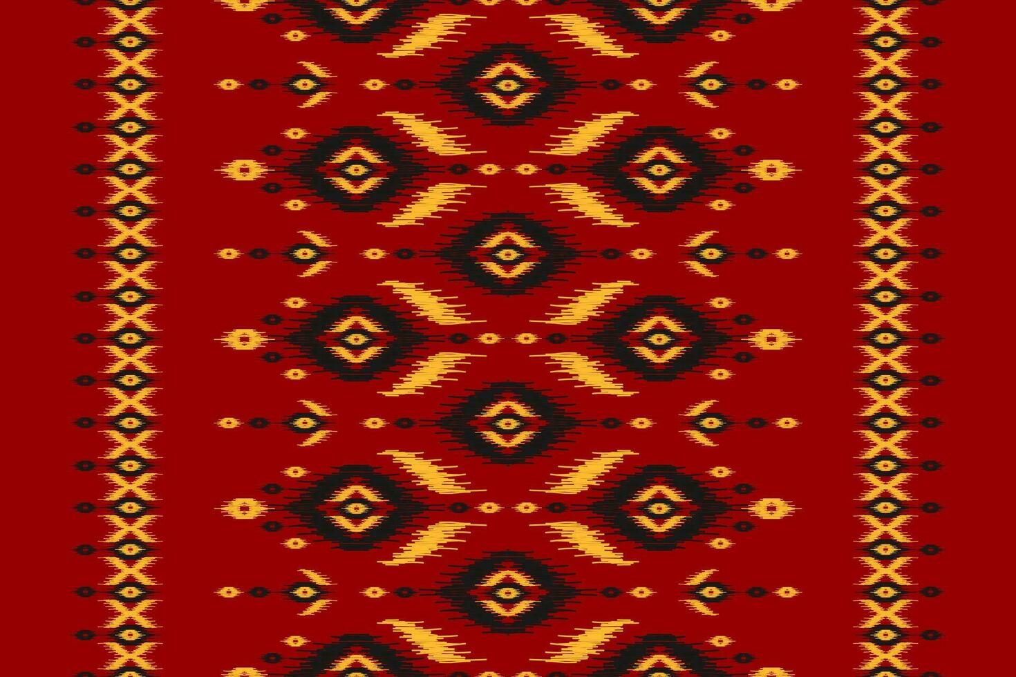 Carpet ikat red pattern art. Geometric ethnic ikat seamless pattern in tribal. American and Mexican style. vector