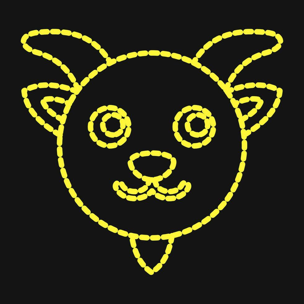 Icon goat face. Chinese Zodiac elements. Icons in dotted style. Good for prints, posters, logo, advertisement, decoration,infographics, etc. vector