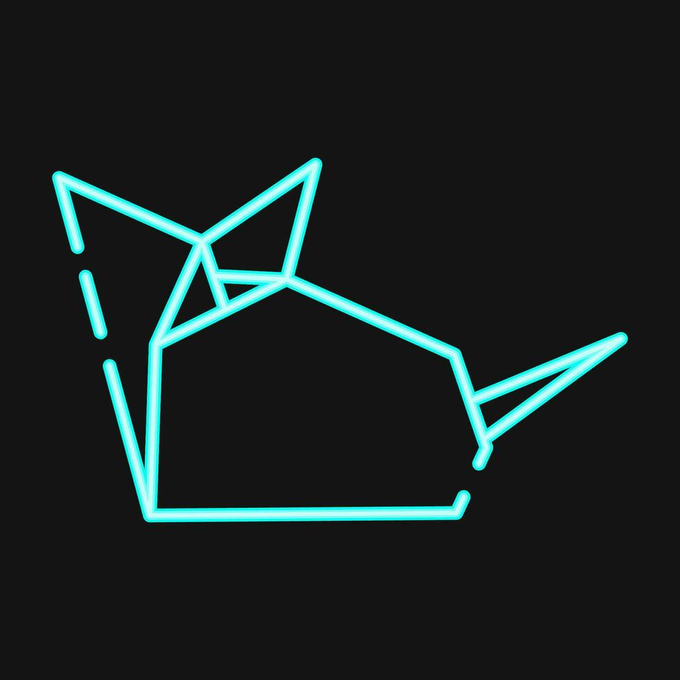 Icon mouse origami. Chinese Zodiac elements. Icons in neon style. Good for prints, posters, logo, advertisement, decoration,infographics, etc. vector