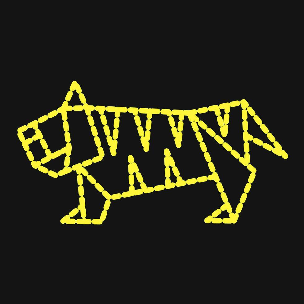 icono Tigre origami. chino zodíaco elementos. íconos en punteado estilo. bueno para huellas dactilares, carteles, logo, anuncio publicitario, decoración, infografías, etc. vector