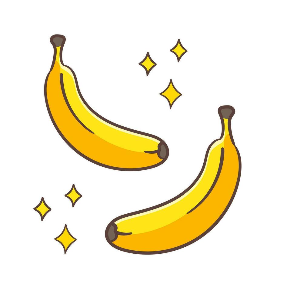 Floating banana cartoon vector illustration. Fruit and food concept design Flat style. isolated white background. Clip art icon design.