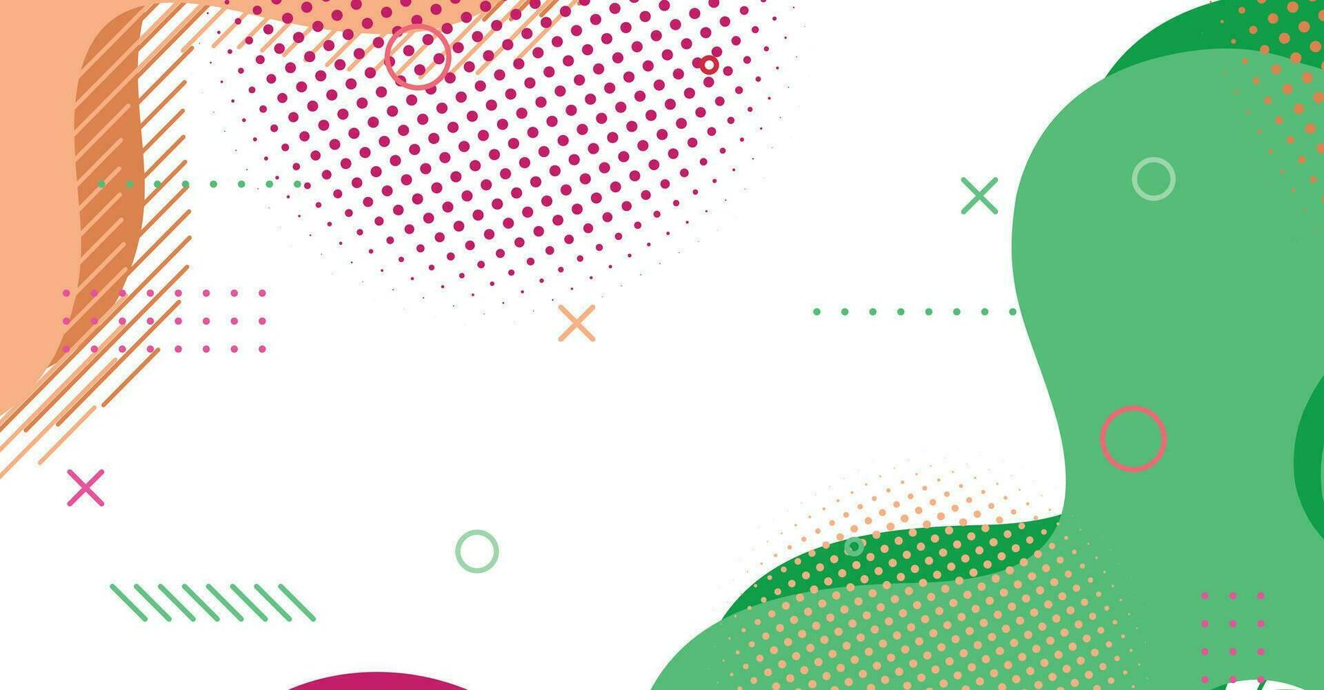 Abstract memphis style liquid wave with colorful background vector