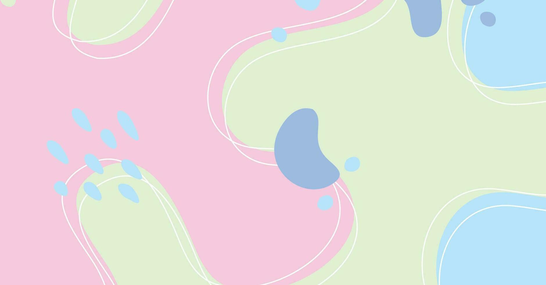 Abstract background various shapes and doodle objects pastel color vector