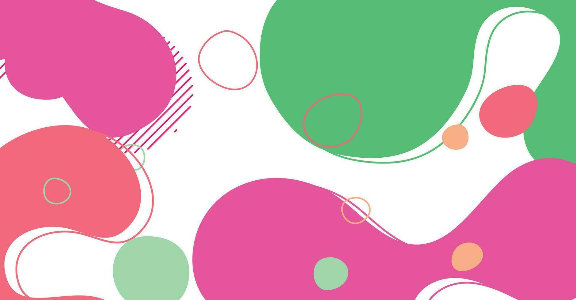 Abstract memphis style liquid wave with colorful background vector