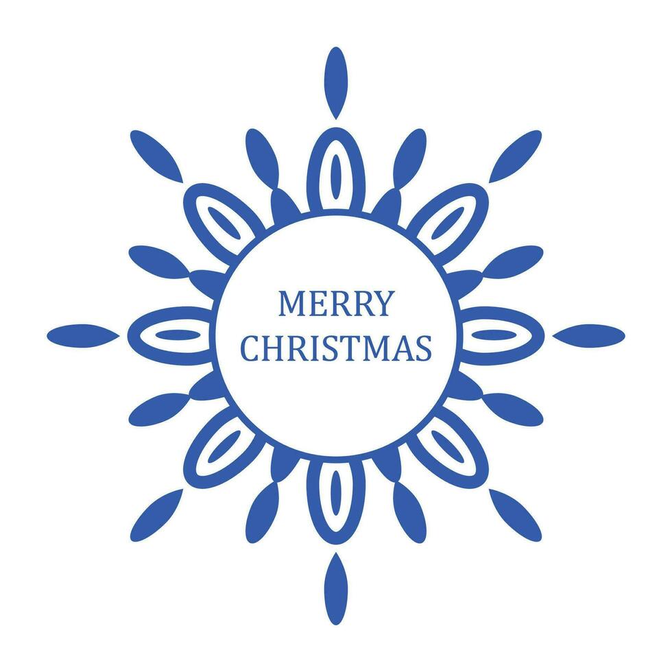 Christmas snowflake frame. Greeting card, template for congratulations. vector