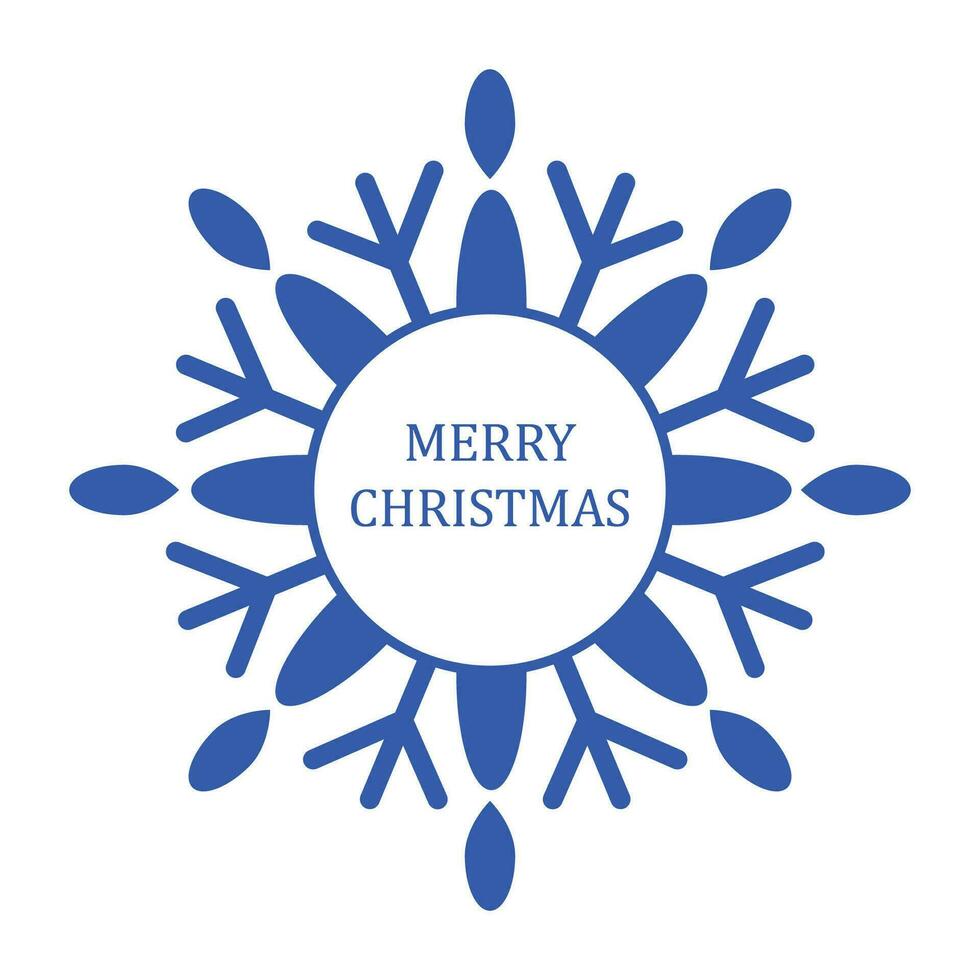 Christmas snowflake frame. Greeting card, template for congratulations. vector