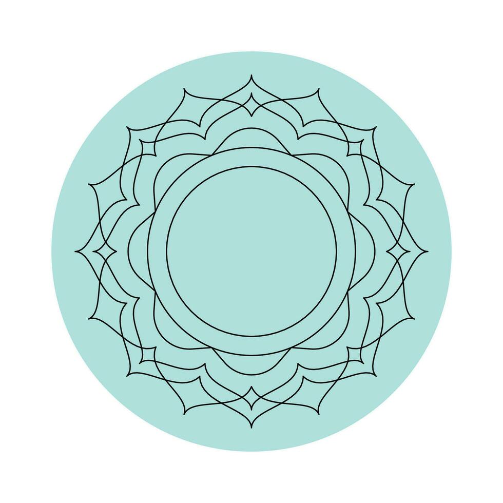Vector illustration. Mandala on a white and blue background