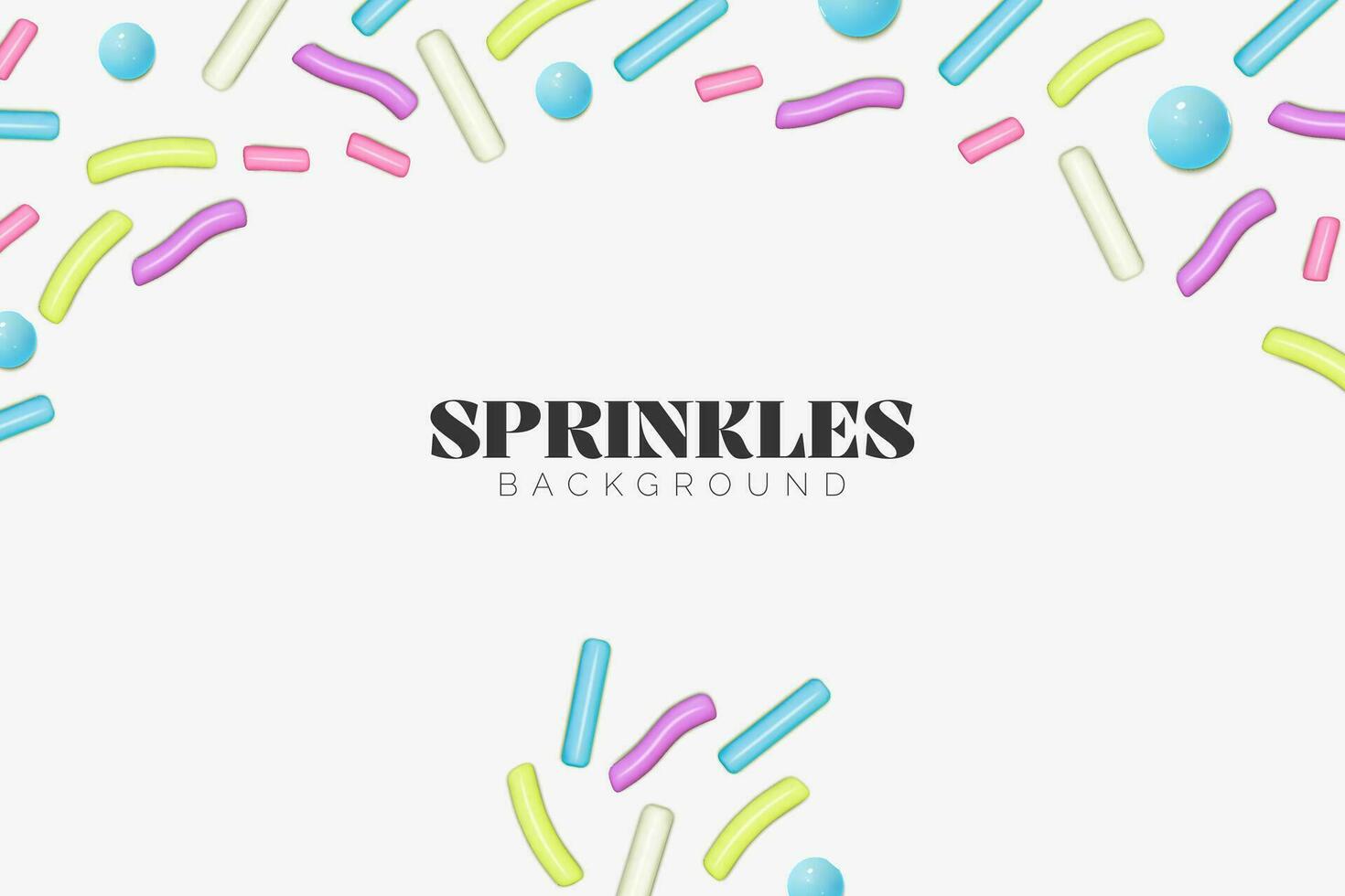 Realistic 3D sprinkles colorful design vector