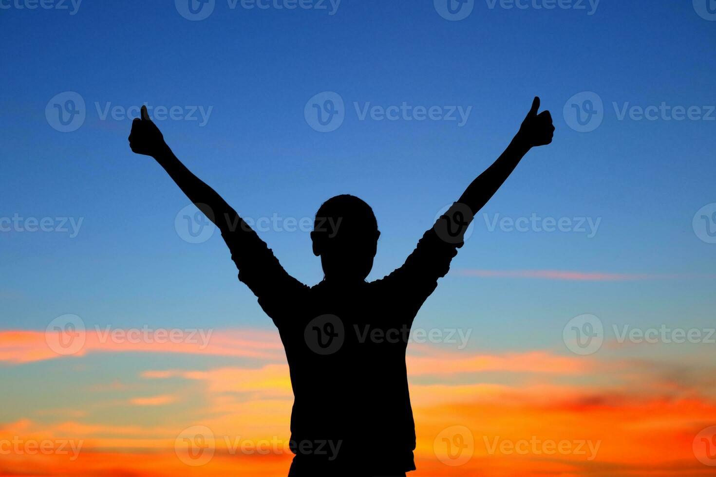 Happy woman outdoors photo