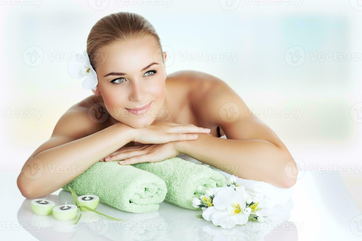 Beautiful woman at spa photo