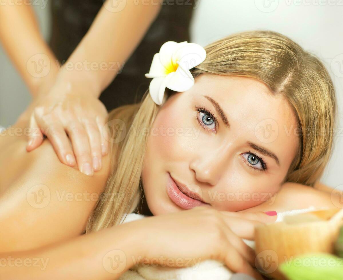 Female enjoying massage photo