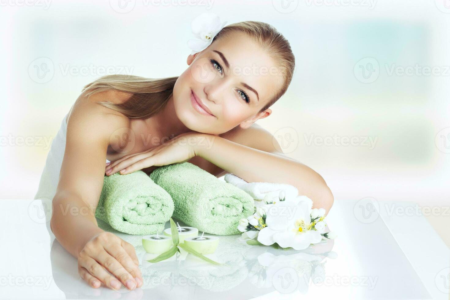 Beautiful woman at spa photo