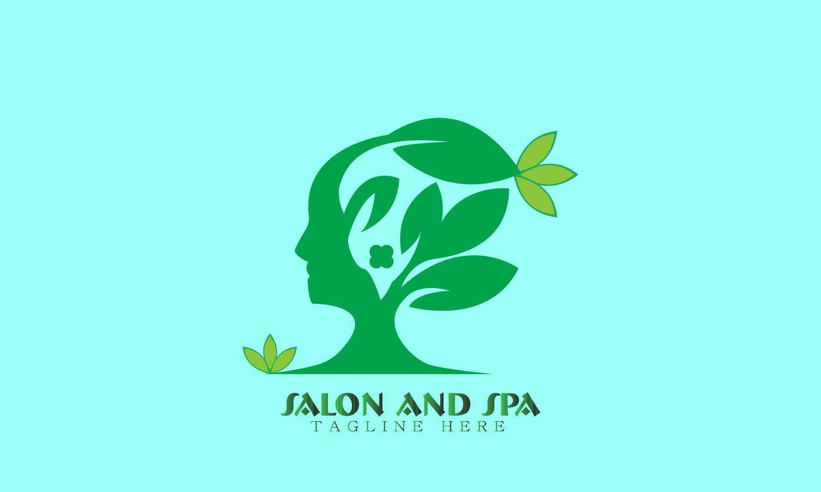 Leafy Tree Face Logo with an elegant and modern style suitable for salons and spa and other industries vector