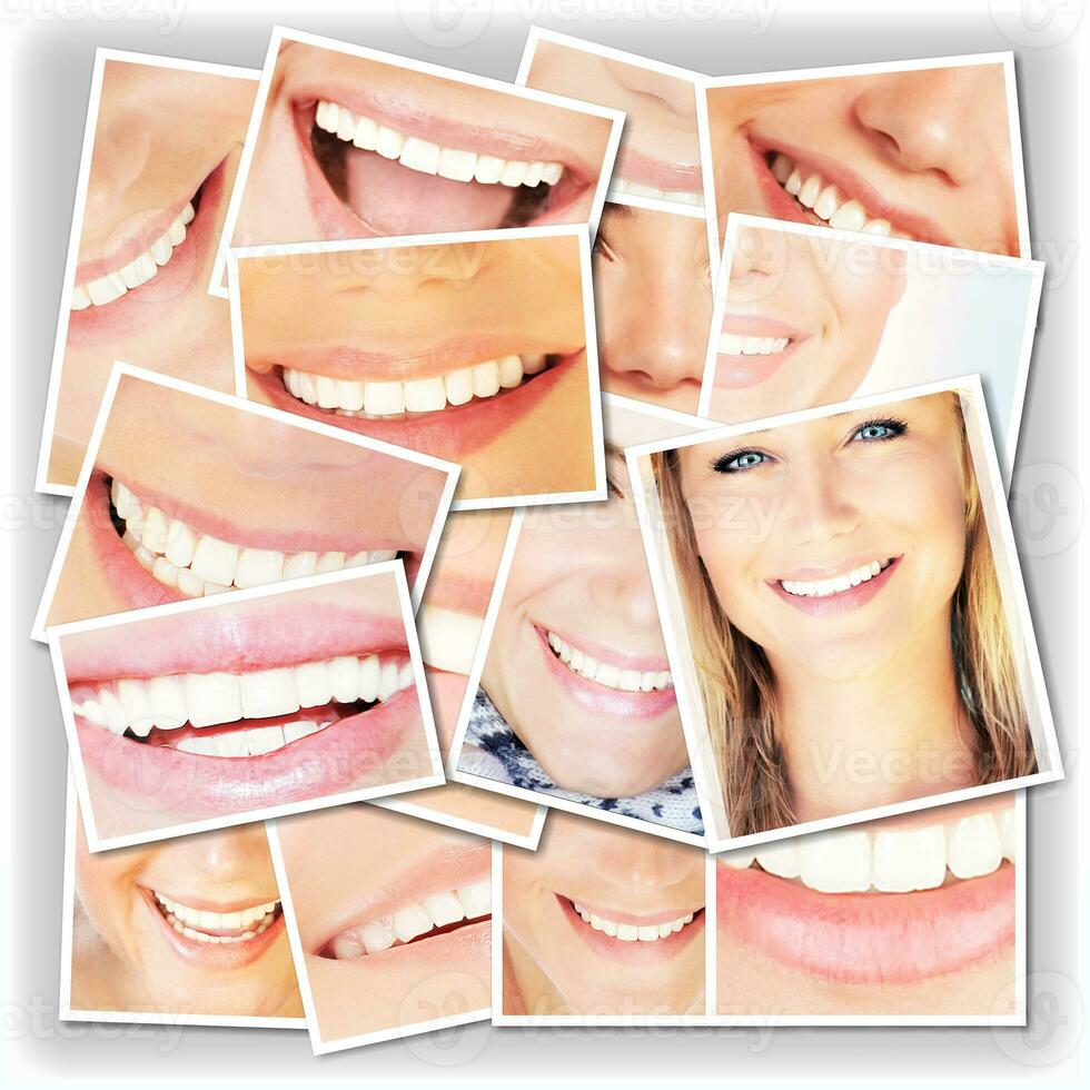 sonriente caras collage foto