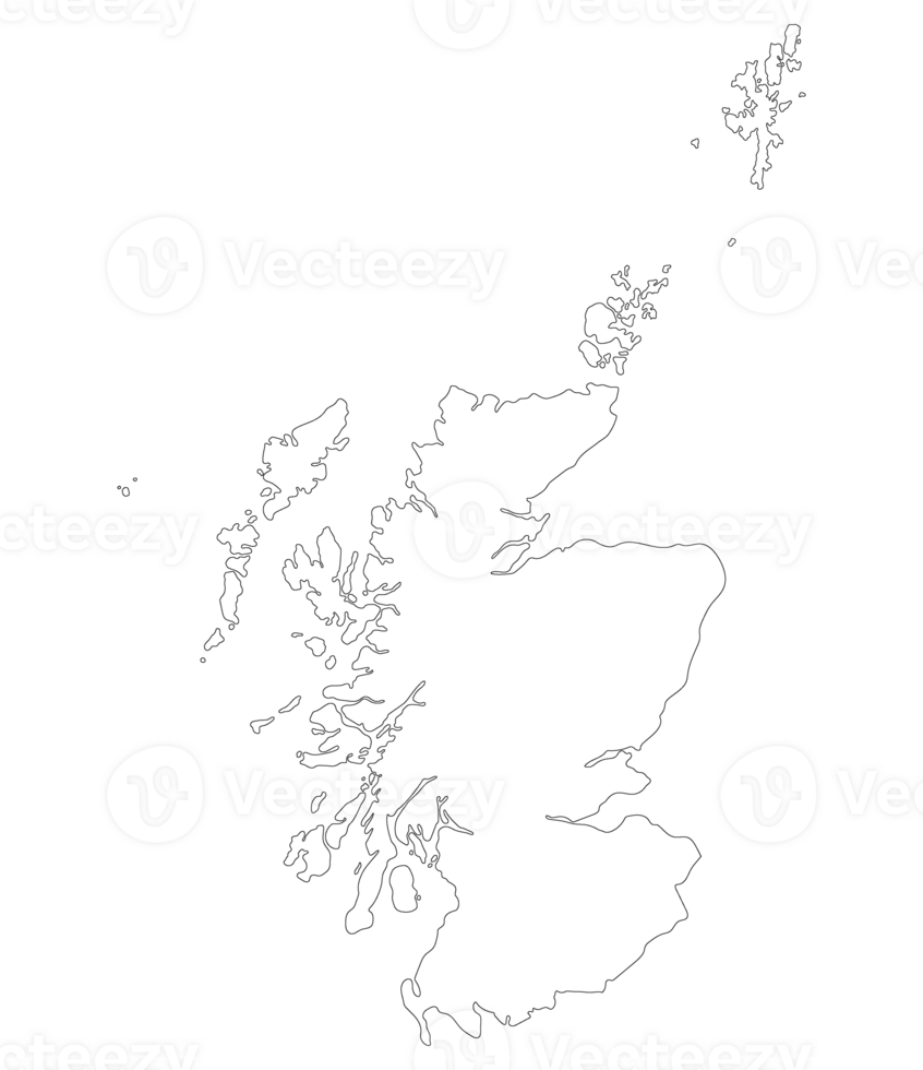 Scotland map. Map of Scotland in white color png