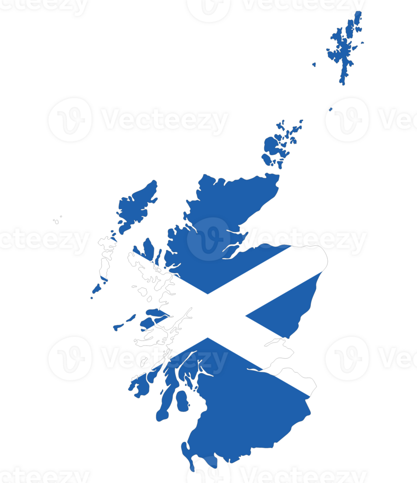 Scotland map. Map of Scotland with Scottish flag. png