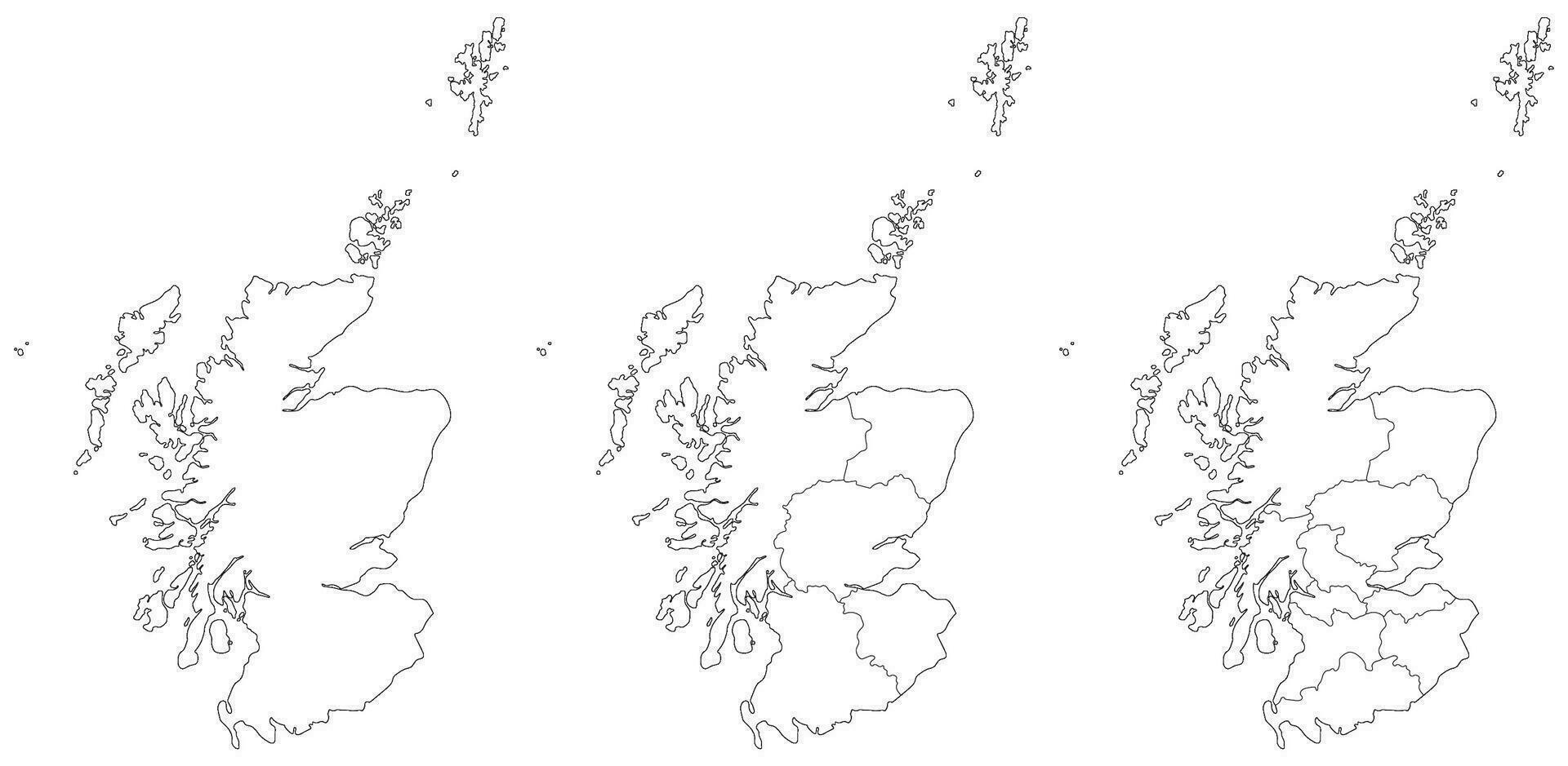 Scotland map. Map of Scotland in set vector