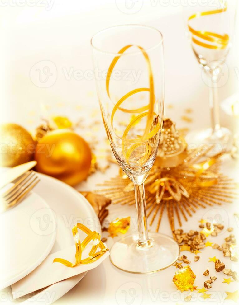 Luxury festive table setting photo