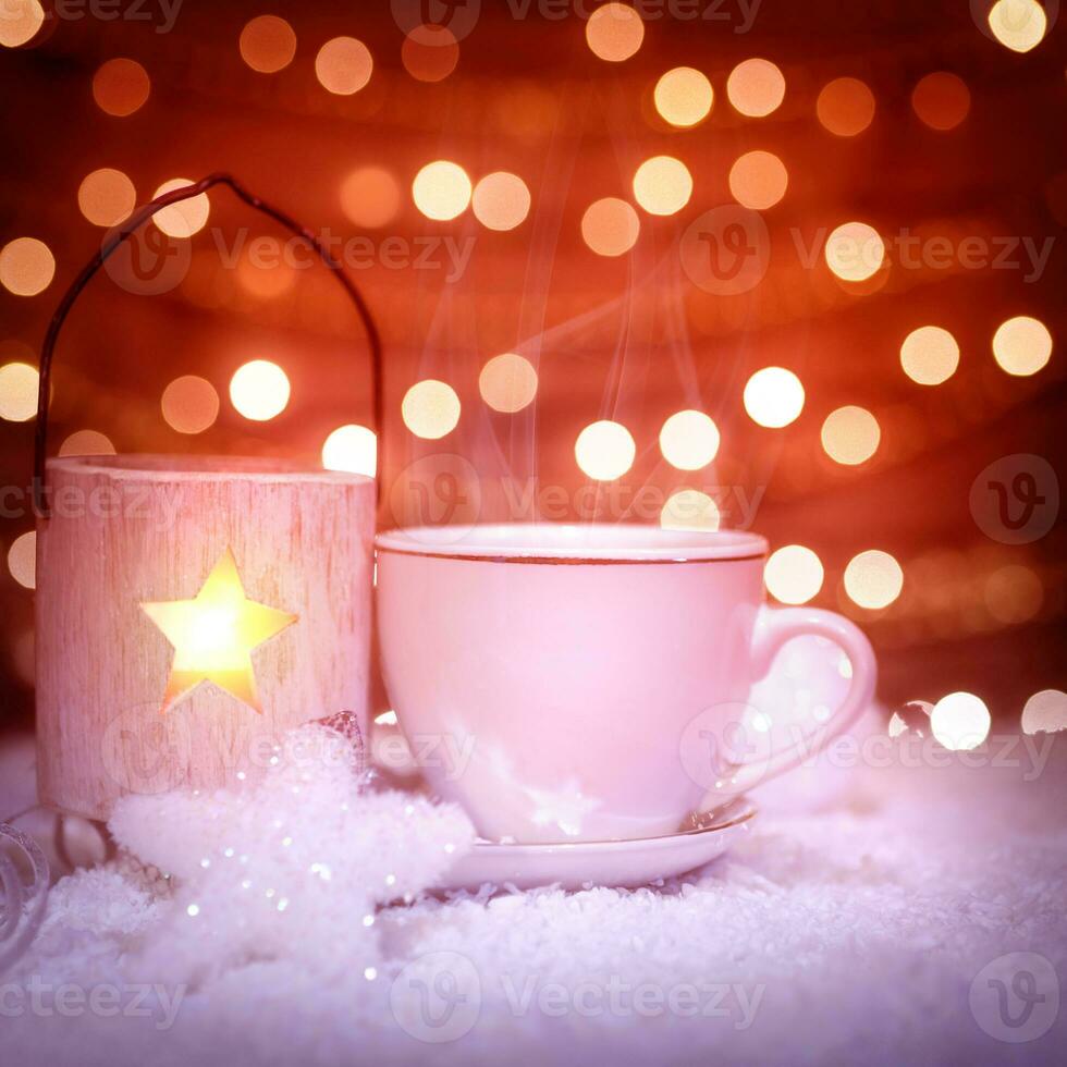 Hot chocolate in Christmas still life photo