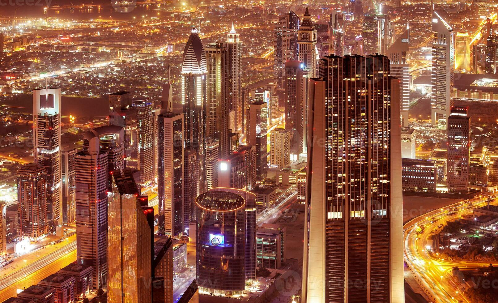 Dubai city at night photo