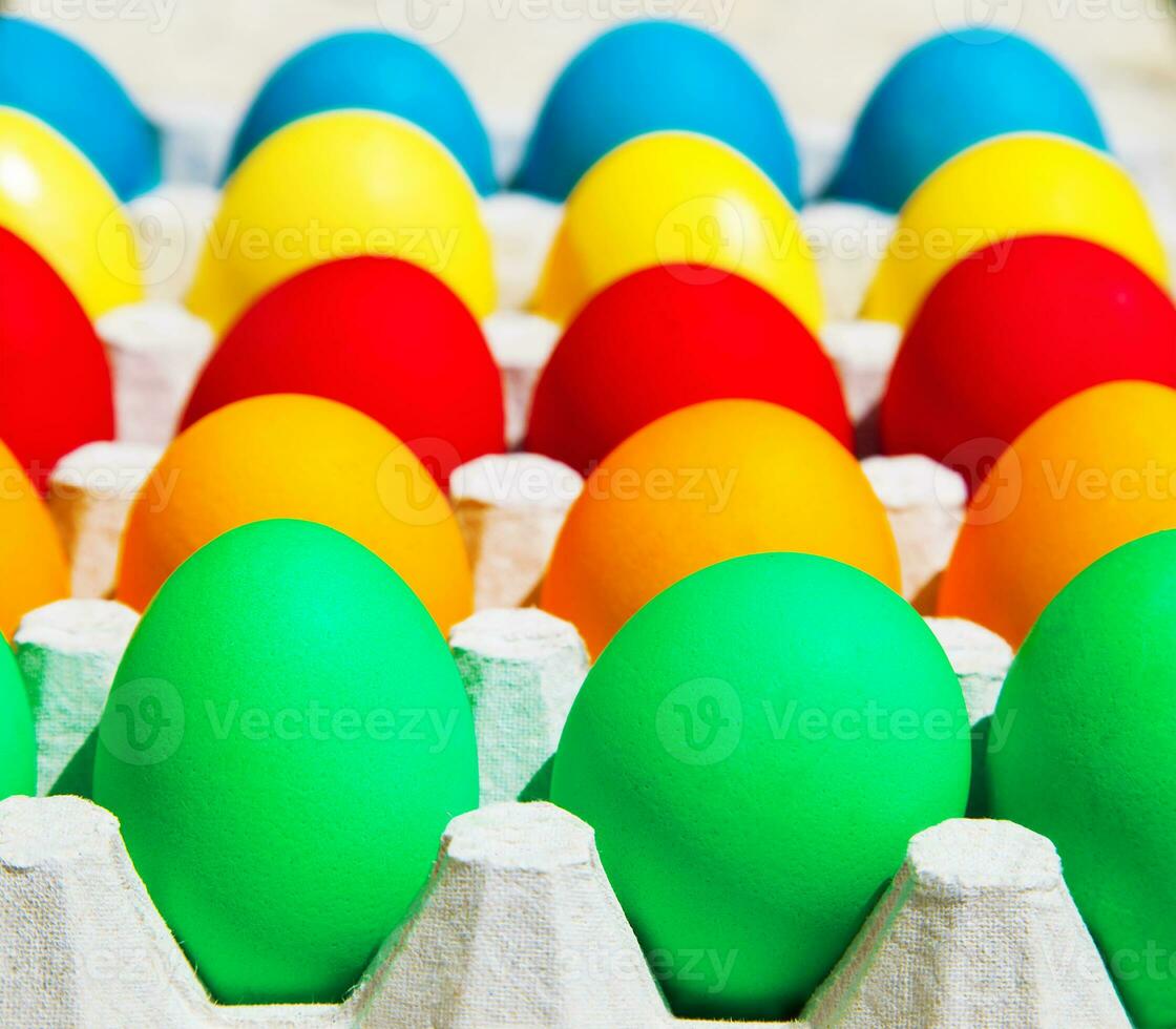 Different colors Easter eggs photo