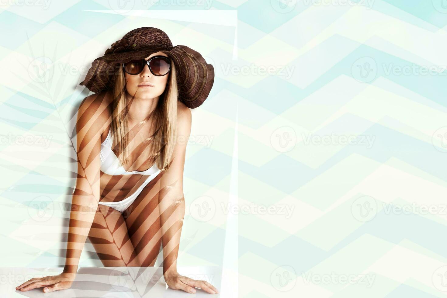 Model with a perfect beach body photo