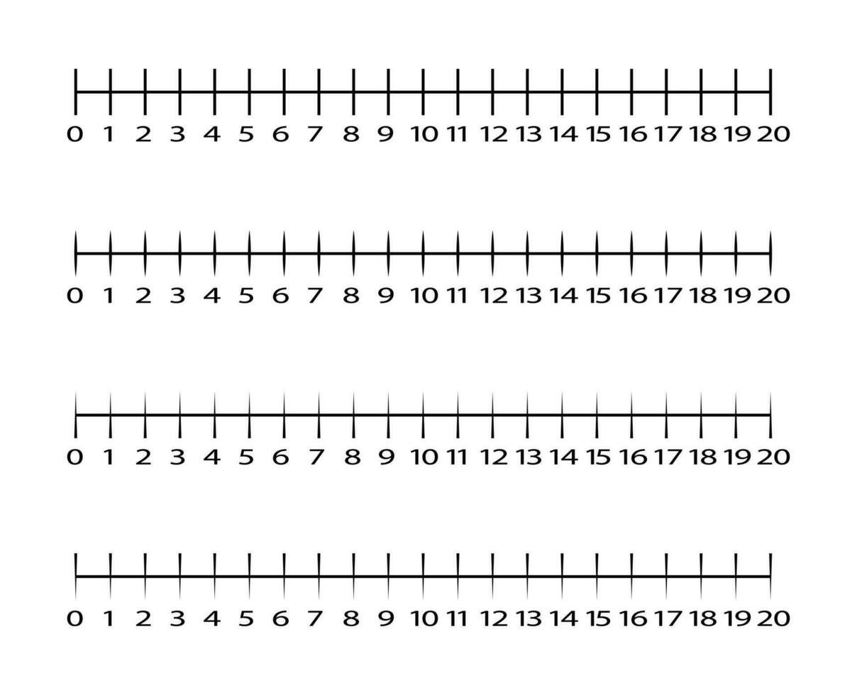 Representing integers on a number line vector. vector