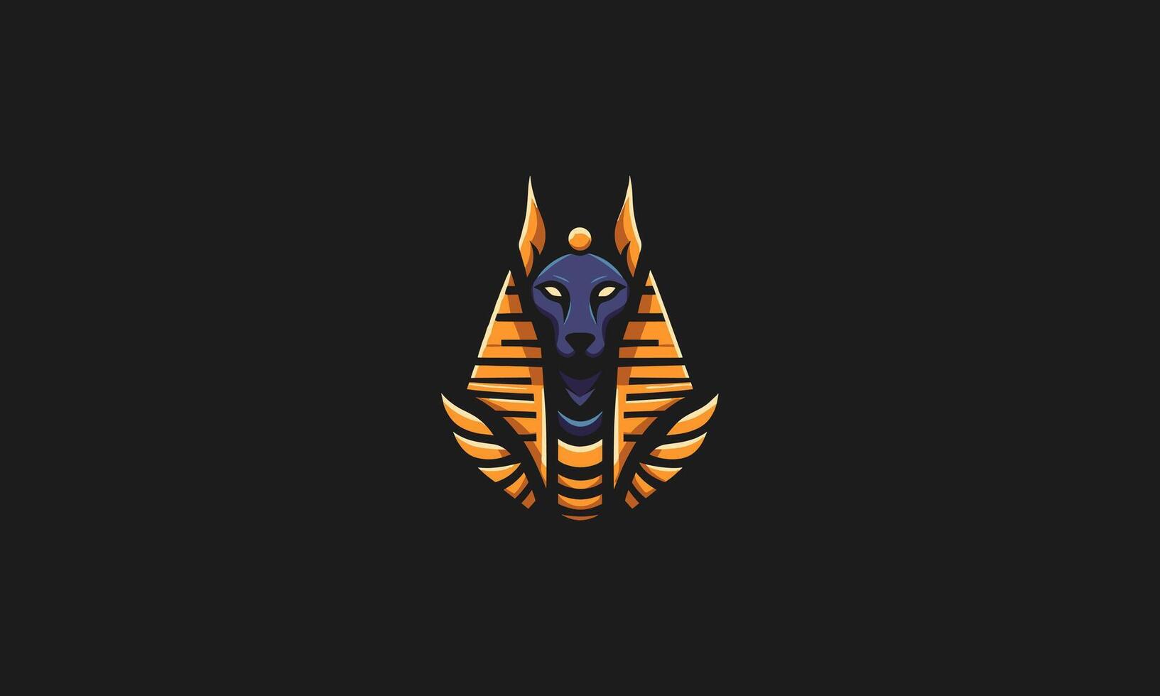 logo design of anubis vector illustration flat design