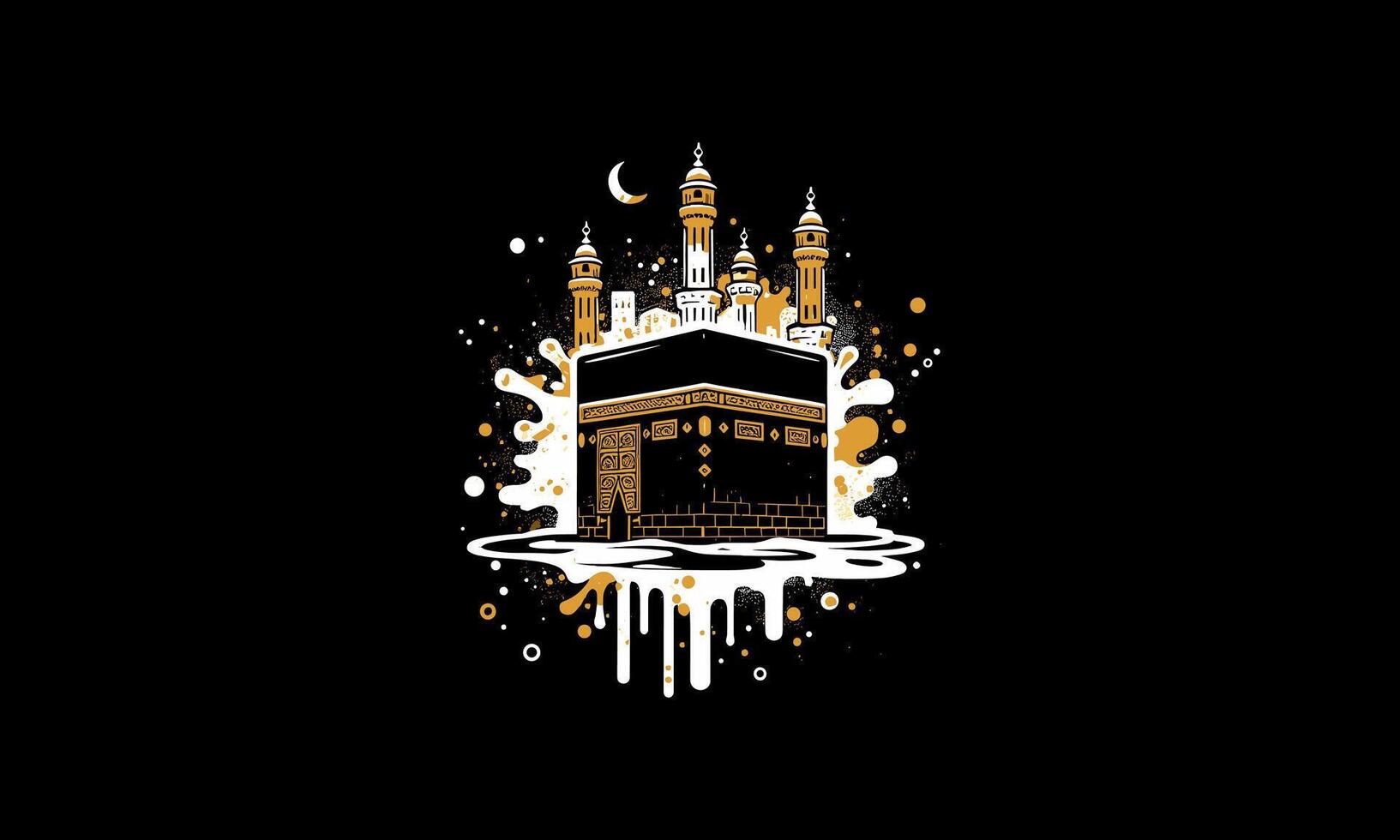 kaaba chapoteo vector ilustración plano diseño