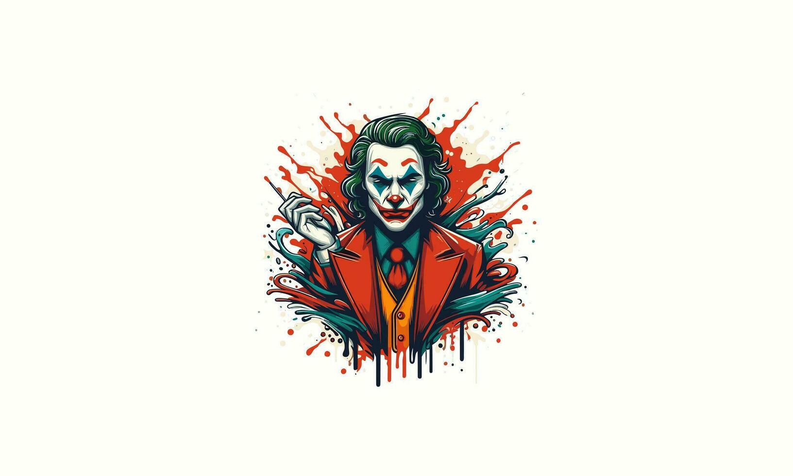 face of clown joker splash vector flat design