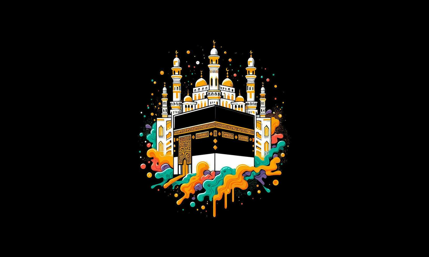 kaaba splash vector illustration flat design