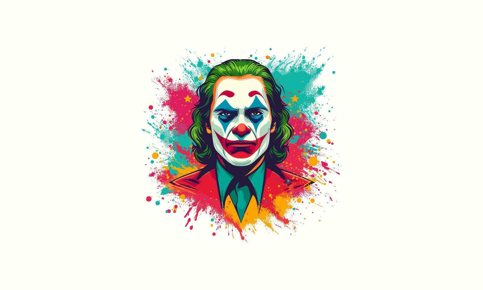 face of clown joker splash vector flat design