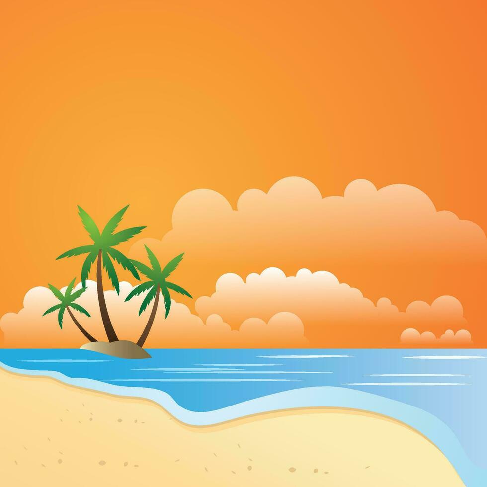 Palm tree summer logo template vector