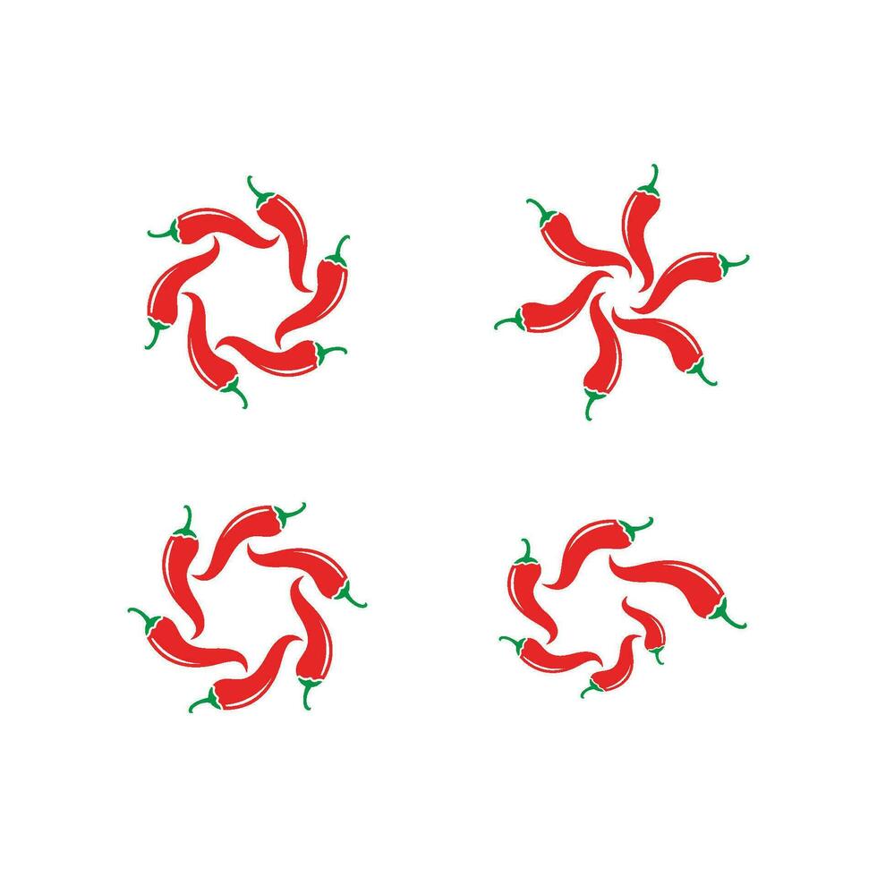 Ilustración de vector de icono de chile natural candente