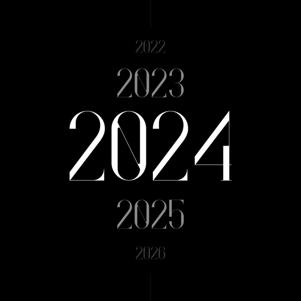 New Year 2024 Vector Design