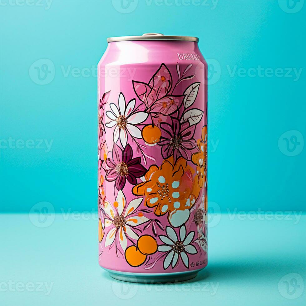 AI generated Aluminum can on isolated background, colored can - AI generated image photo