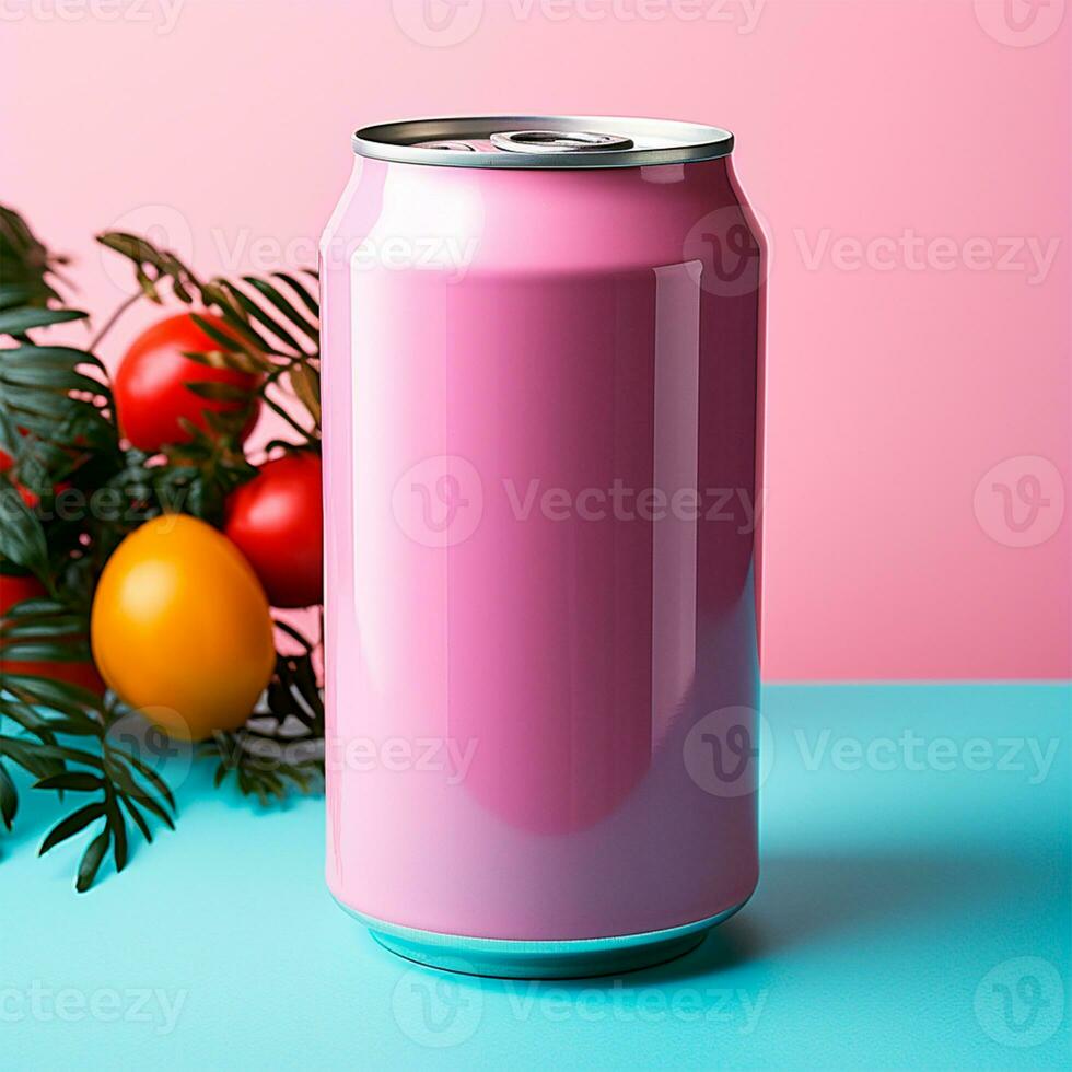 AI generated Aluminum can on isolated background - AI generated image photo