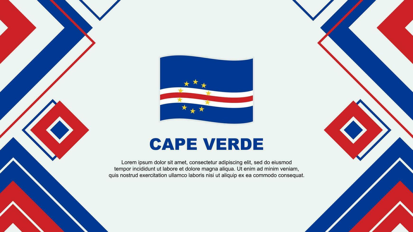 Cape Verde Flag Abstract Background Design Template. Cape Verde Independence Day Banner Wallpaper Vector Illustration. Cape Verde Background