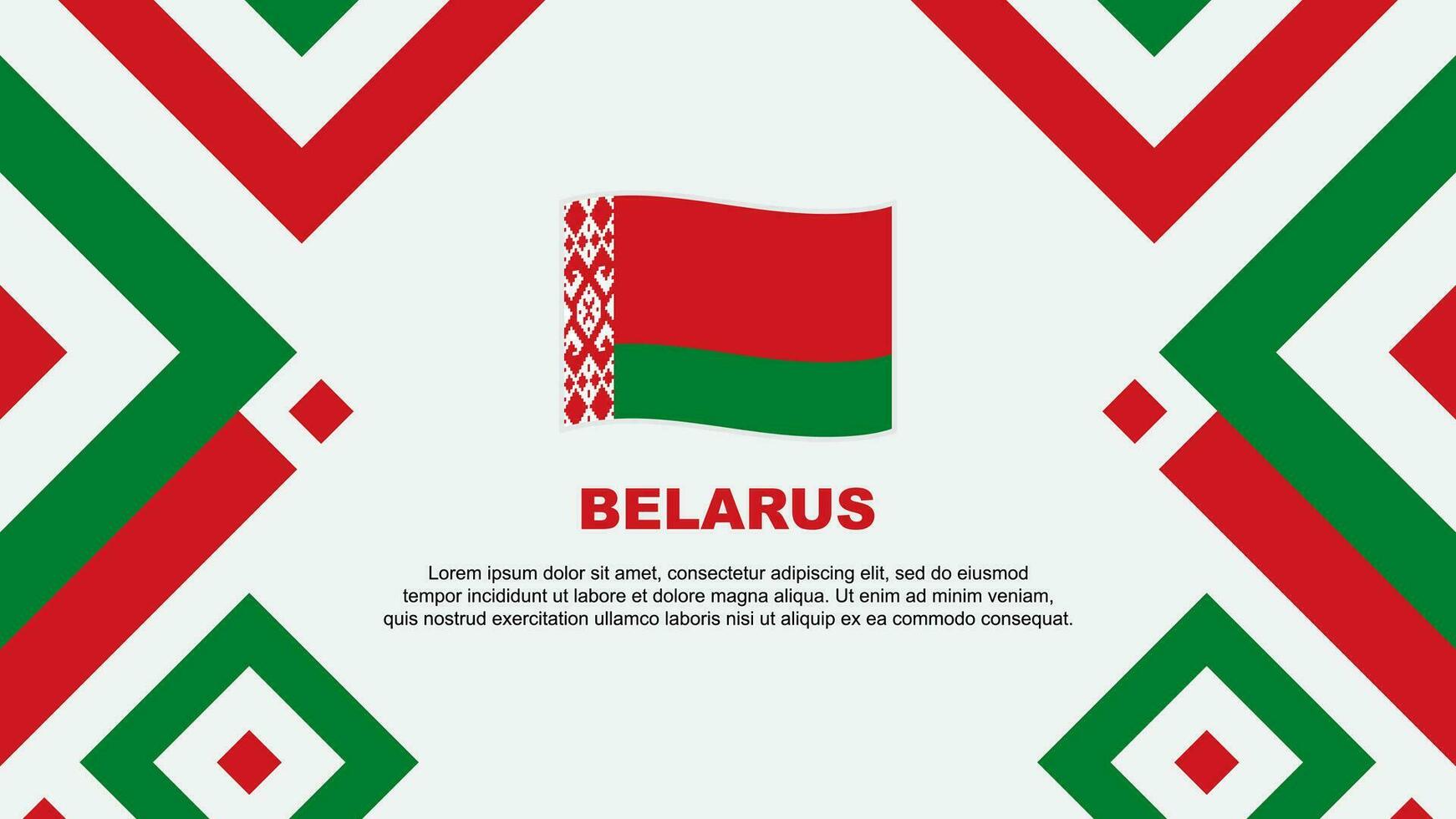 Belarus Flag Abstract Background Design Template. Belarus Independence Day Banner Wallpaper Vector Illustration. Belarus Template