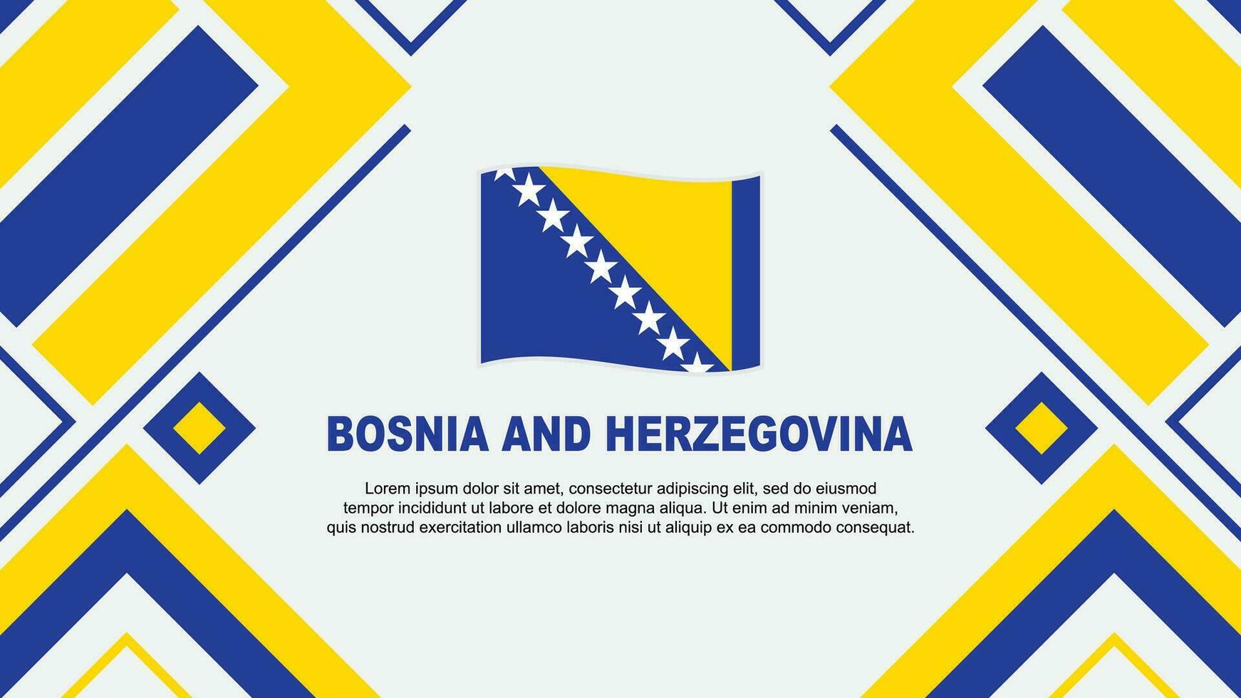 Bosnia And Herzegovina Flag Abstract Background Design Template. Bosnia And Herzegovina Independence Day Banner Wallpaper Vector Illustration. Flag